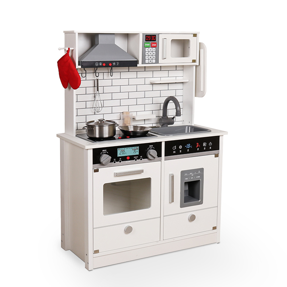 Moderne houten speelgoedkeuken voor kinderen met licht en geluid Home Chef
