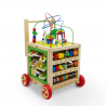 Houten multifunctionele eerste stappen speelgoedtrolley voor kinderen Magic Box Aanbod
