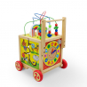 Houten multifunctionele eerste stappen speelgoedtrolley voor kinderen Magic Box Korting