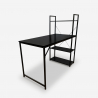 Industrieel bureau van zwart metaal met boekenkast 120x62 cm Cambridge BLACK Aanbod