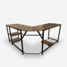 Industrieel hoekbureau van metaal met 2 planken 148x148 cm Southport Verkoop