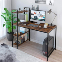 Industrieel bureau van metaal met boekenkast 120x62 cm Cambridge Aanbieding