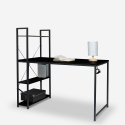 Industrieel bureau van zwart metaal met boekenkast 120x62 cm Cambridge BLACK Verkoop