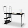 Industrieel bureau van zwart metaal met boekenkast 120x62 cm Cambridge BLACK Verkoop