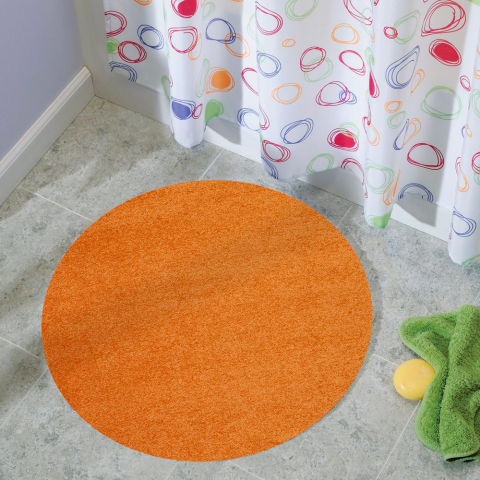 Rond oranje tapijt woonkamer badkamer 80cm CASACOLORA CCTOARA Aanbieding