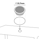Rechthoekige salontafel wit 150x90 cm met stalen onderstel en 4 gekleurde stoelen Boheme Summerlife 
