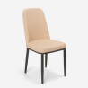 Design stoelen voor keuken bar restaurant van stof en van metaal en hout effect DAVOS DARK Kosten
