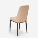 Design stoelen voor keuken bar restaurant van stof en van metaal en hout effect DAVOS DARK Aankoop