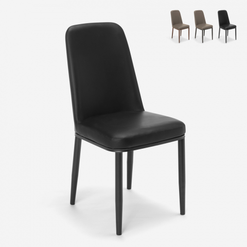 Design chairs for kitchen bar restaurant leatherette and metal  Baden
