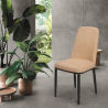 Design stoelen van stof en metaal Davos Dark 