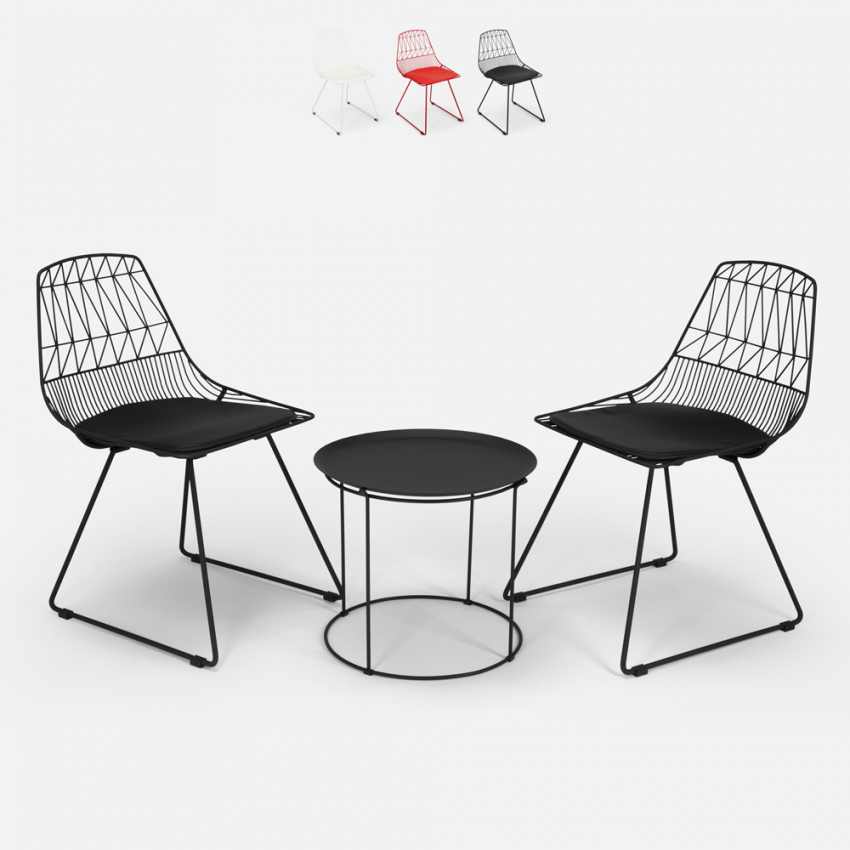 Set van tafel en 2 designstoelen voor binnen en buiten Etzy Aanbieding