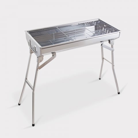 Barbecue grill staal draagbare opvouwbare BBQ houtskool tuin camping ASH Aanbieding