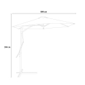 Zeshoekige witte stalen zweefparasol met UV-bescherming 3 meter Dorico Model