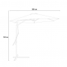 Zeshoekige witte stalen zweefparasol met UV-bescherming 3 meter Dorico Model