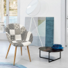 Scandinavische patchwork design fauteuil Finch Prijs