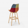 Hoge barkruk in patchwork-design van stof en hout Chick Aanbod