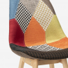 Hoge barkruk in patchwork-design van stof en hout Chick Korting
