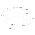 Industrieel hoekbureau van metaal met 2 planken 148x148 cm Southport Korting