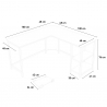 Industrieel hoekbureau van metaal met 2 planken 148x148 cm Southport Korting