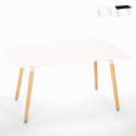 Rechthoekige design eettafel van hout 120x80 cm Corn Aanbieding