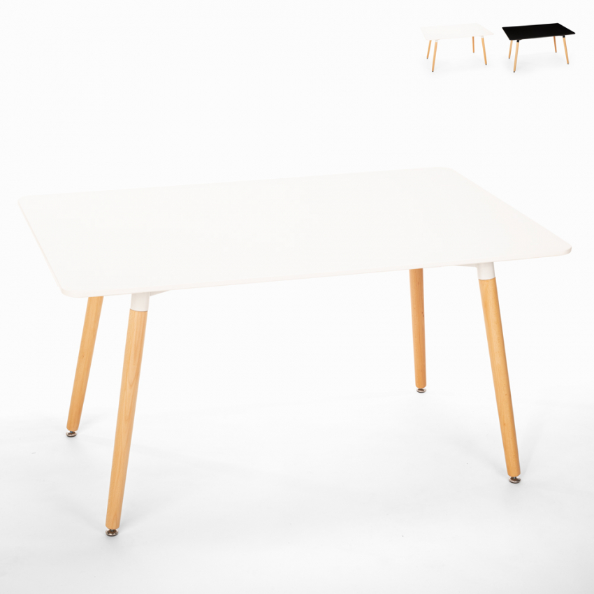 Rechthoekige design eettafel van hout 120x80 cm Corn Aanbieding Rechthoekige design eettafel van hout 120x80 cm Corn Aanbieding