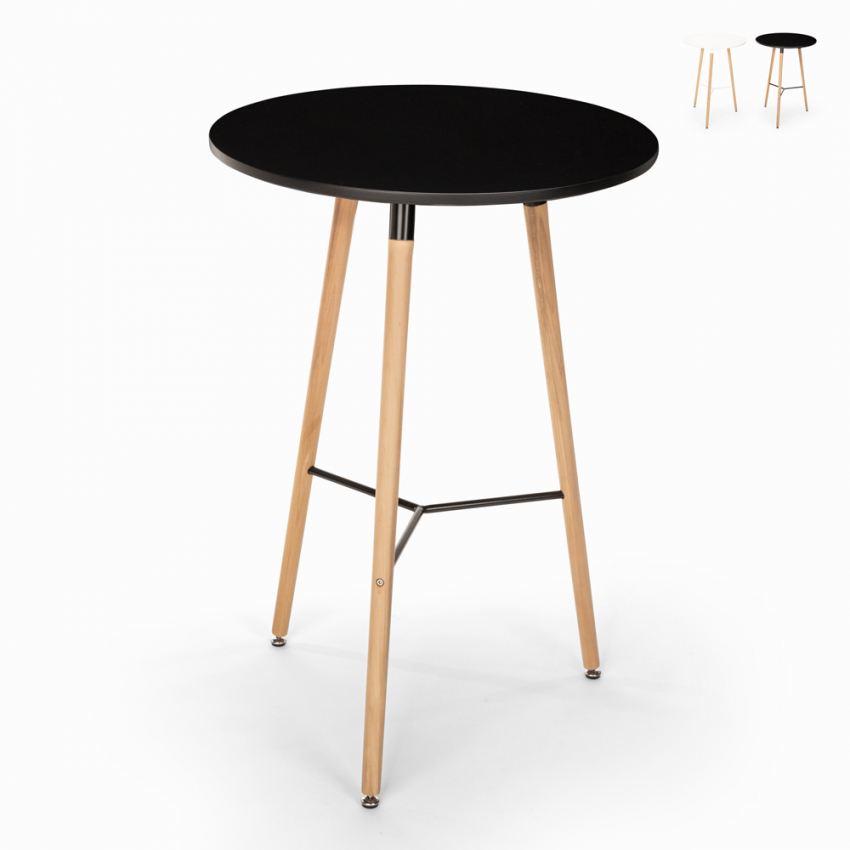 Hoge ronde houten Scandinavische design tafel 60x60 cm Shrub Aanbieding Hoge ronde houten Scandinavische design tafel 60x60 cm Shrub Aanbieding