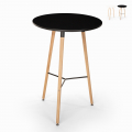 Hoge ronde houten Scandinavische design tafel 60x60 cm Shrub Aanbieding