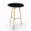Hoge Scandinavische design houten tafel 60x60 rond SHRUB Kortingen