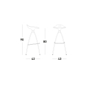 Design kruk met stalen poten 80 cm hoog Scab Frog Keuze