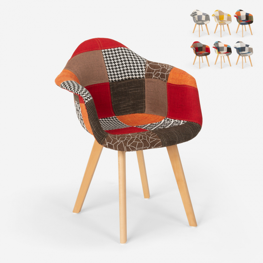 Scandinavisch design patchwork stoel woonkamer keuken studio
