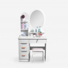 Make-up kaptafel Babette met ovale spiegel en kruk Verkoop