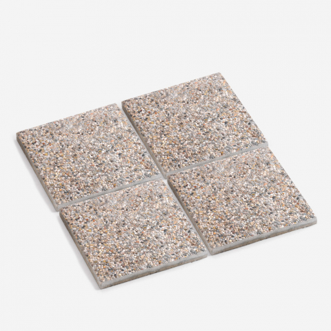 Set van 4 berggrindtegels 50x50 cm voor tuinpad zwembad Gazebo