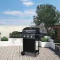 RVS barbecue gas BBQ met 3 branders en opklapbare planken Romesco Verkoop
