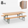 Set van 8 inklapbare biertafels 220x80 cm met 2 banken Oletan Verkoop