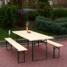 Set van 8 inklapbare biertafels 220x80 cm met 2 banken Oletan Kortingen