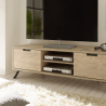 TV-meubel Scandinavisch ontwerp in hout met open vak en 2 zijdeuren Palma Aanbod