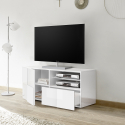 Witte moderne TV-meubel met zijdeur schuiflade en open vak Dama Verkoop