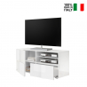 Witte moderne TV-meubel met zijdeur schuiflade en open vak Dama Aanbod