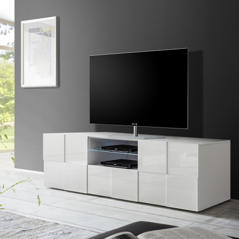 Moderne witte TV-meubel met 2 compartimentdeuren met schuifbare lade Dama Aanbieding