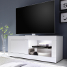 Moderne witte TV-meubel met zij open vak en zijdeur Creta Aanbod