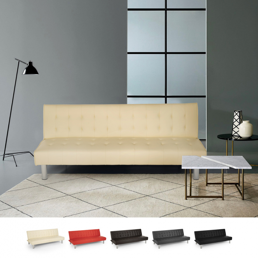 Modern design kunstlederen 2-zits slaapbank Elly 