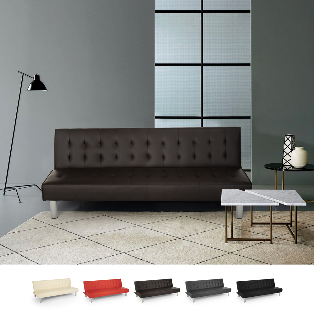 Modern design kunstlederen 2-zits slaapbank Elly