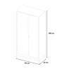 Documentenkast met 2 metalen deuren met slot 90x40x180 cm Vesuvio Light Afmetingen