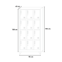 Metalen locker met 12 vakken met slot 90x45x190 cm Krakatoa Light Kosten