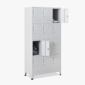 Metalen locker met 12 vakken met slot 90x45x190 cm Krakatoa Light Aanbieding