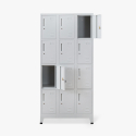 Metalen locker met 12 vakken met slot 90x45x190 cm Krakatoa Light Korting