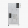 Metalen locker met 12 vakken met slot 90x45x190 cm Krakatoa Light Korting