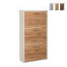 Modern design schoenenkast met 3 vakken voor 18 paar schoenen 61 x 25 x 115 cm Drevo 