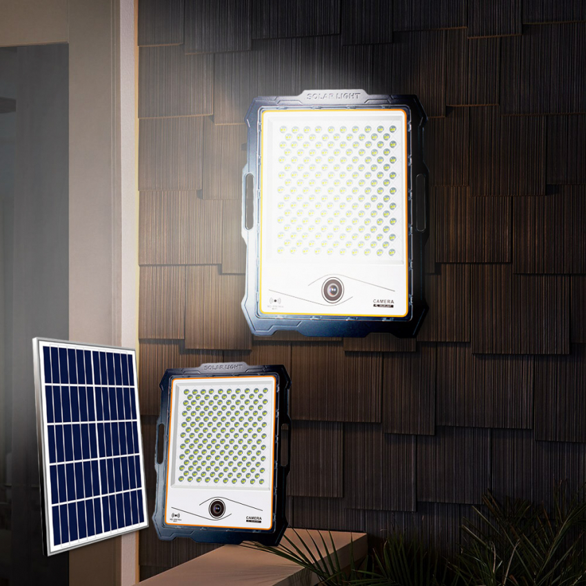 LED spot op zonne-energie 400W 4000 lumen met wifi camera Conspicio XL Aanbieding LED spot op zonne-energie 400W 4000 lumen met wifi camera Conspicio XL Aanbieding