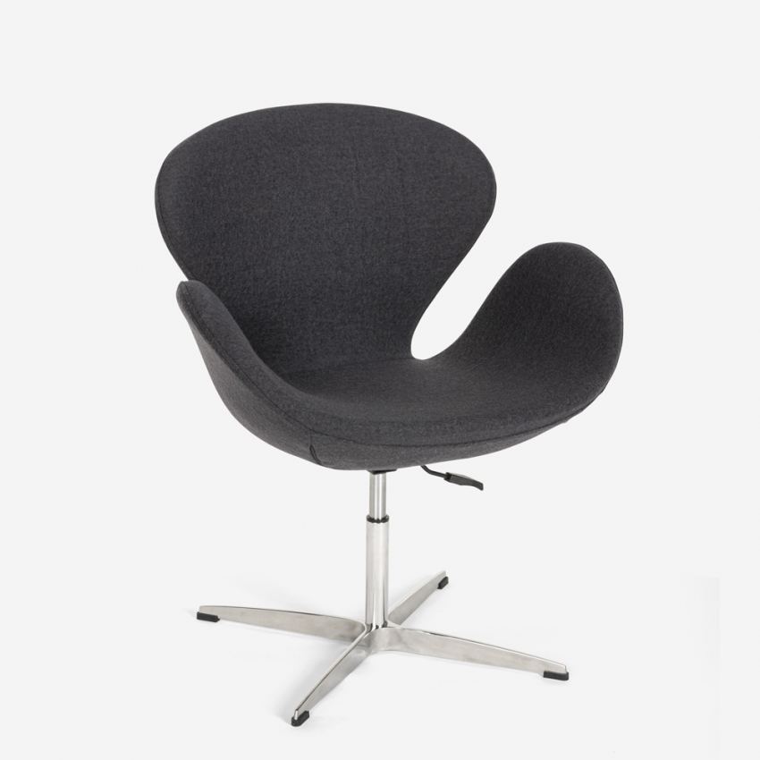 Moderne draaibare design bureaustoel fauteuil in grijze stof Robin Aanbieding